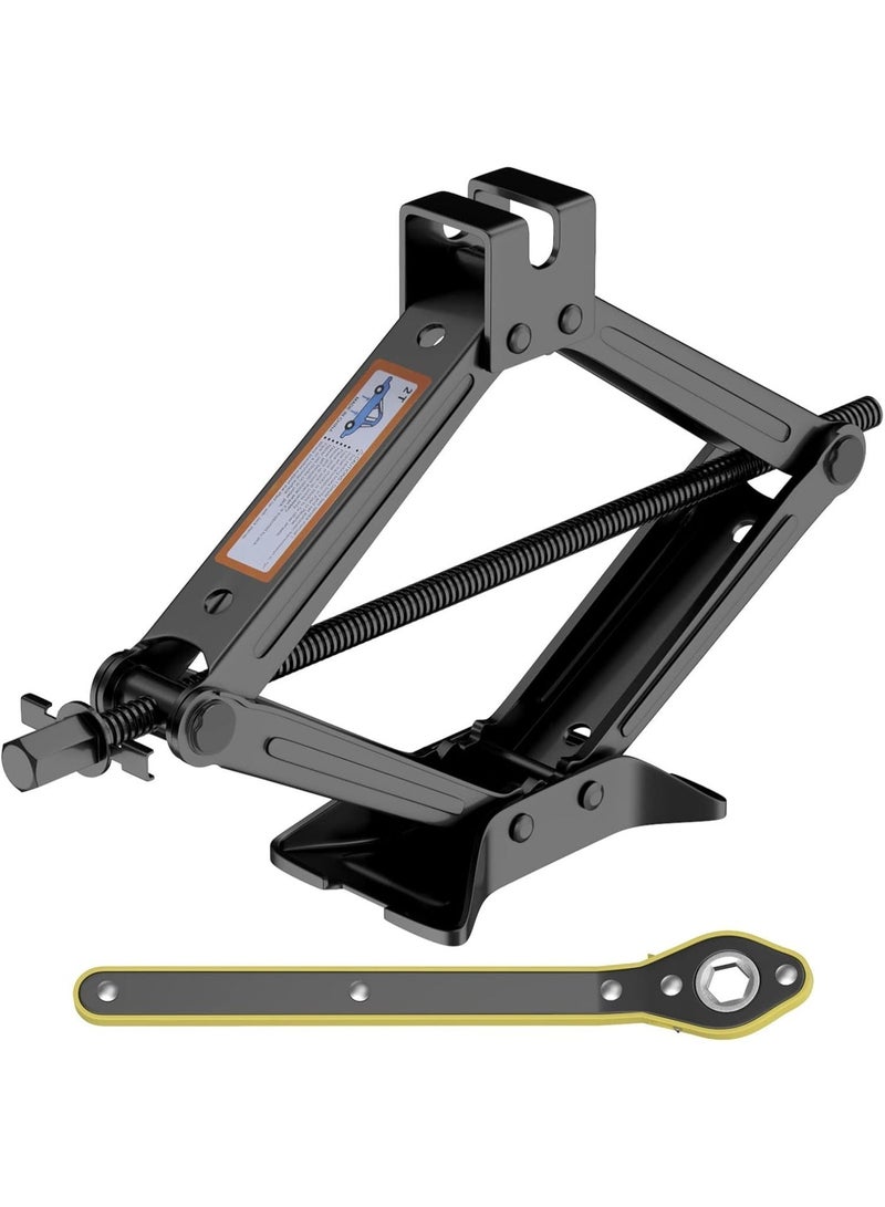 رافعة مقصية للسيارة 2 طن (4409 رطل)، طقم رافعة سيارة للخدمة الشاقة، رافعة خدمة الرفع السريع مع تصميم هزاز موفر للجهد، رافعة إطارات سيارة للسيارات/سيارات الدفع الرباعي/سيارات الدفع الرباعي - Image 1